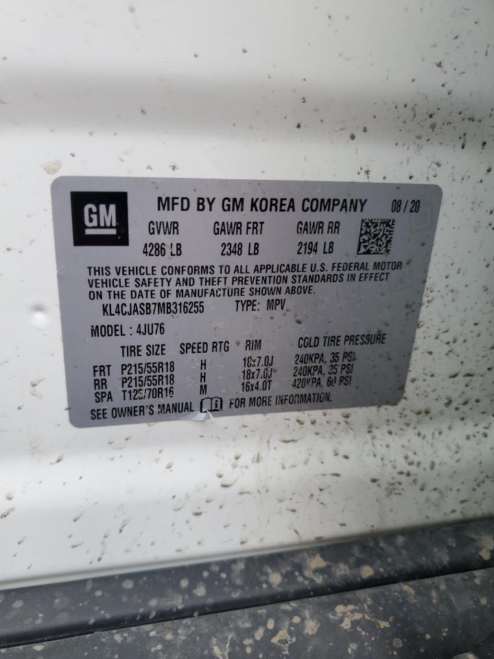 2021 Buick Encore VIN KL4CJASB7MB316255 Copart auction photo, front end / undercarriage damage thumbnail 13