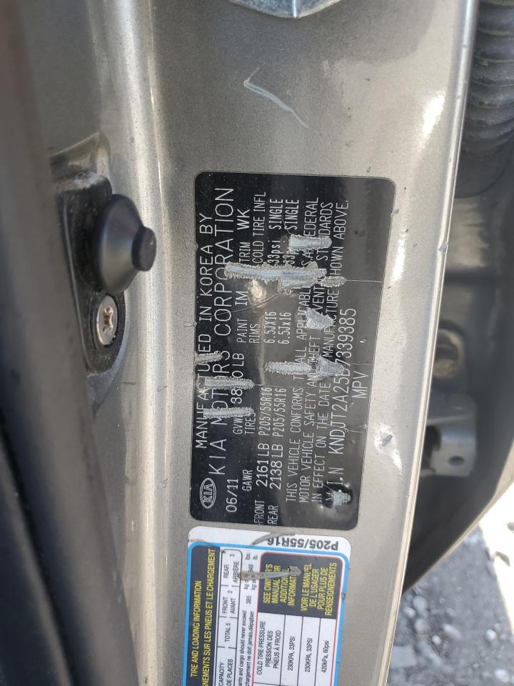 2011 KIA Soul VIN KNDJT2A25B7339385 Copart auction photo, all over damage thumbnail 13