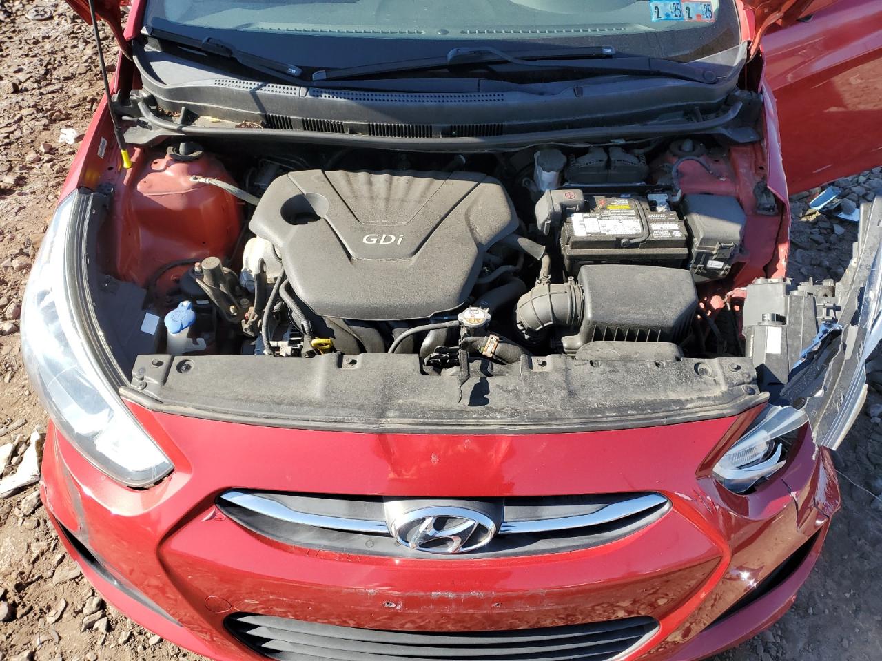 2015 Hyundai Accent VIN KMHCT4AE5FU792634 Copart auction photo, front end damage thumbnail 11