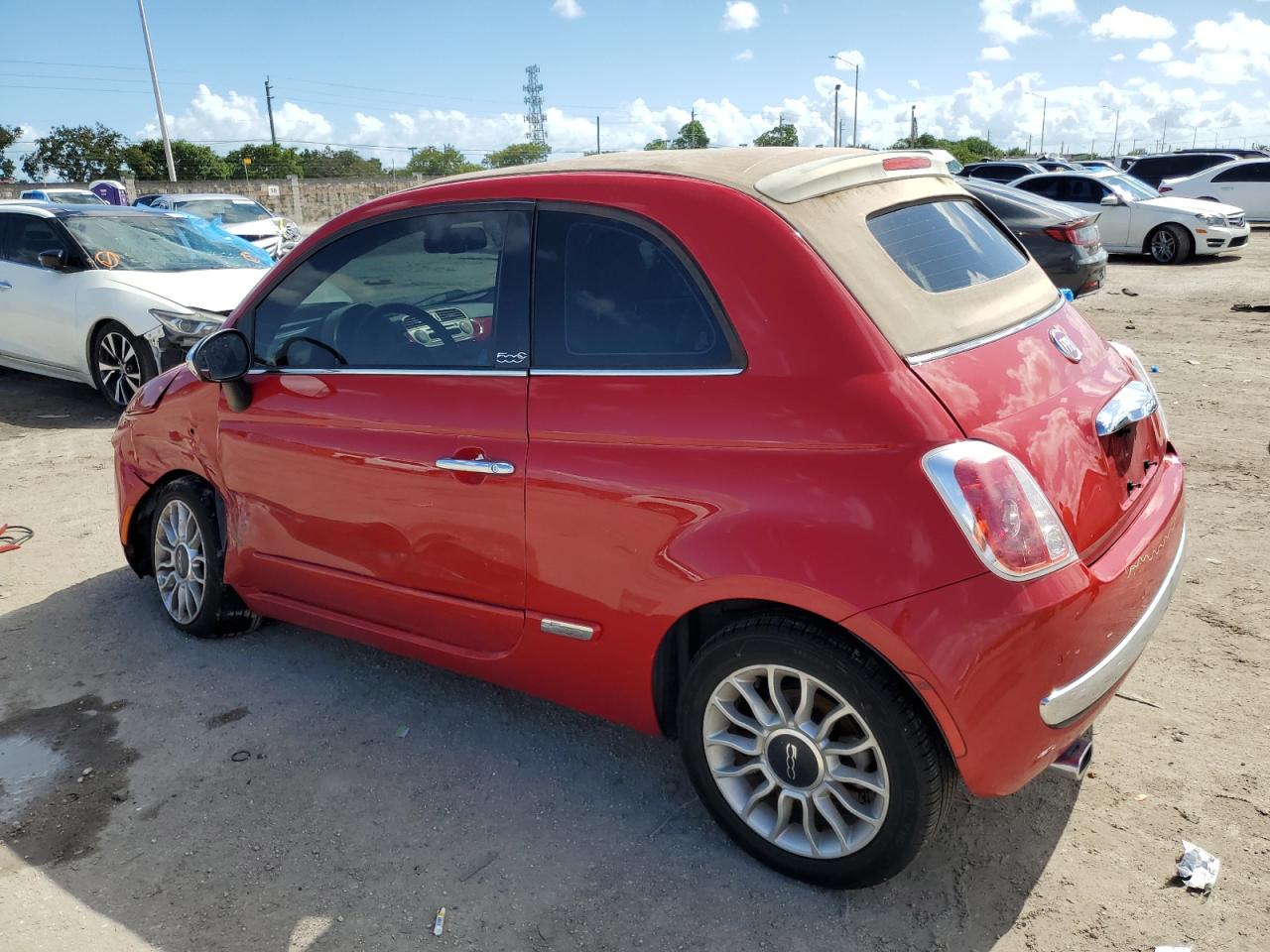 2012 Fiat 500 VIN 3C3CFFER6CT348130 Copart auction photo, front end / side damage thumbnail 2