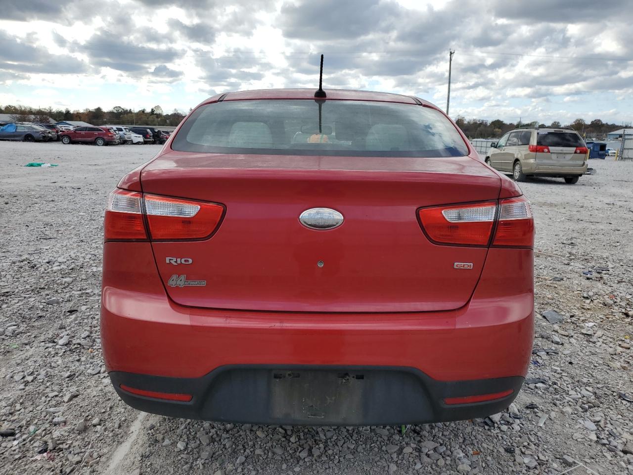2013 KIA Rio VIN KNADM4A36D6211225 Copart auction photo, side / front end damage thumbnail 6