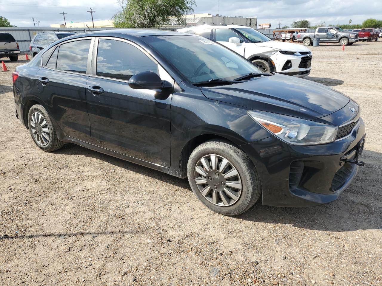 2019 KIA Rio VIN 3KPA24ABXKE197176 Copart auction photo, side / minor dent/scratches damage thumbnail 4