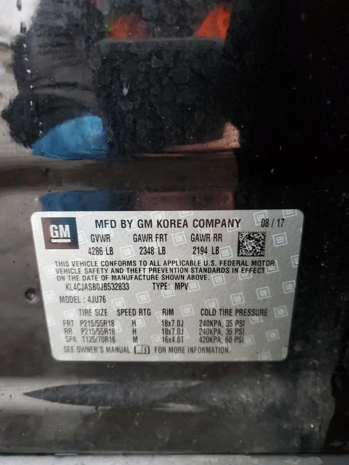 2018 Buick Encore VIN KL4CJASB0JB532833 Copart auction photo, rear end damage thumbnail 13