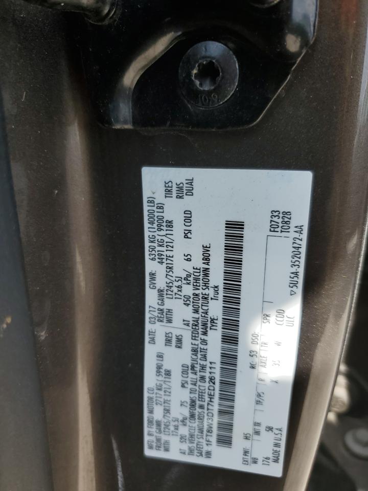 2017 Ford F350 VIN 1FT8W3DT7HED26111 Copart auction photo, side damage thumbnail 12