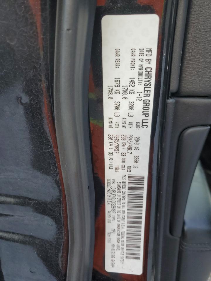 2012 Jeep Grand Cherokee VIN 1C4RJFAG1CC226487 Copart auction photo, undercarriage damage thumbnail 13