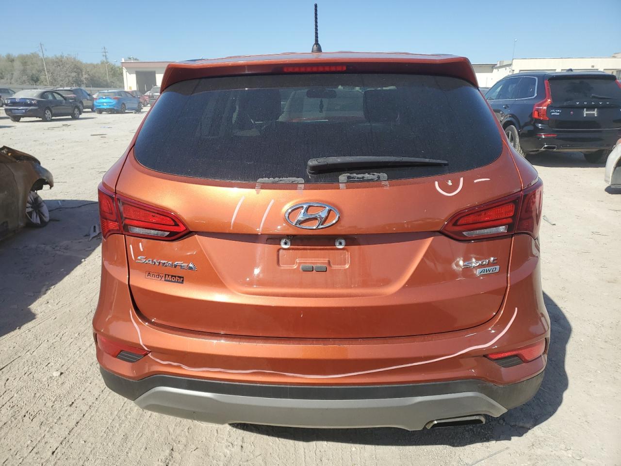 2018 Hyundai Santa Fe VIN 5XYZTDLB4JG506817 Copart auction photo, front end / minor dent/scratches damage thumbnail 6