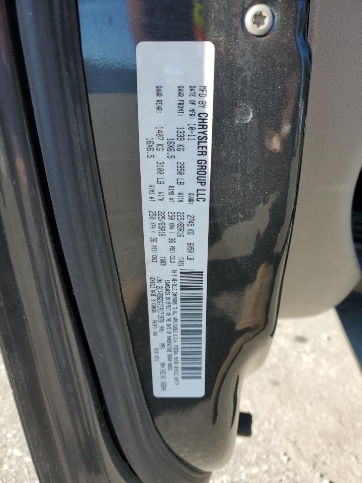 2012 Dodge Caravan VIN 2C4RDGDG7CR171978 Copart auction photo, front end / side damage thumbnail 15