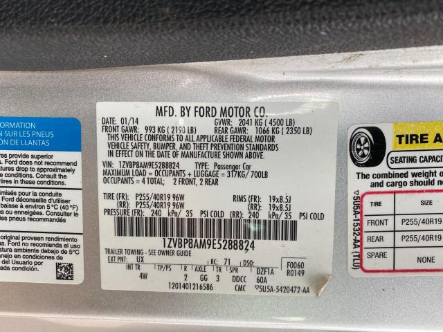 2014 Ford Mustang VIN 1ZVBP8AM9E5288824 Copart auction photo, front end / minor dent/scratches damage thumbnail 10