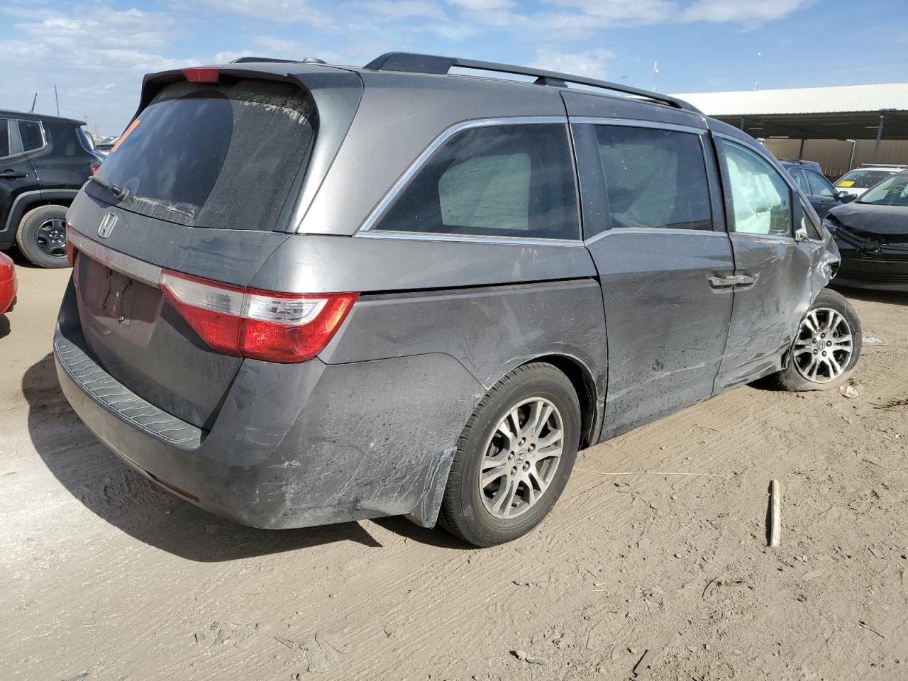 2012 Honda Odyssey VIN 5FNRL5H60CB145520 Copart auction photo, front end / side damage thumbnail 3