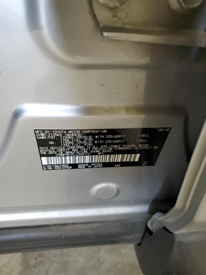 2018 Toyota RAV 4 VIN JTMBFREV5JJ255710 Copart auction photo, rear end / minor dent/scratches damage thumbnail 13