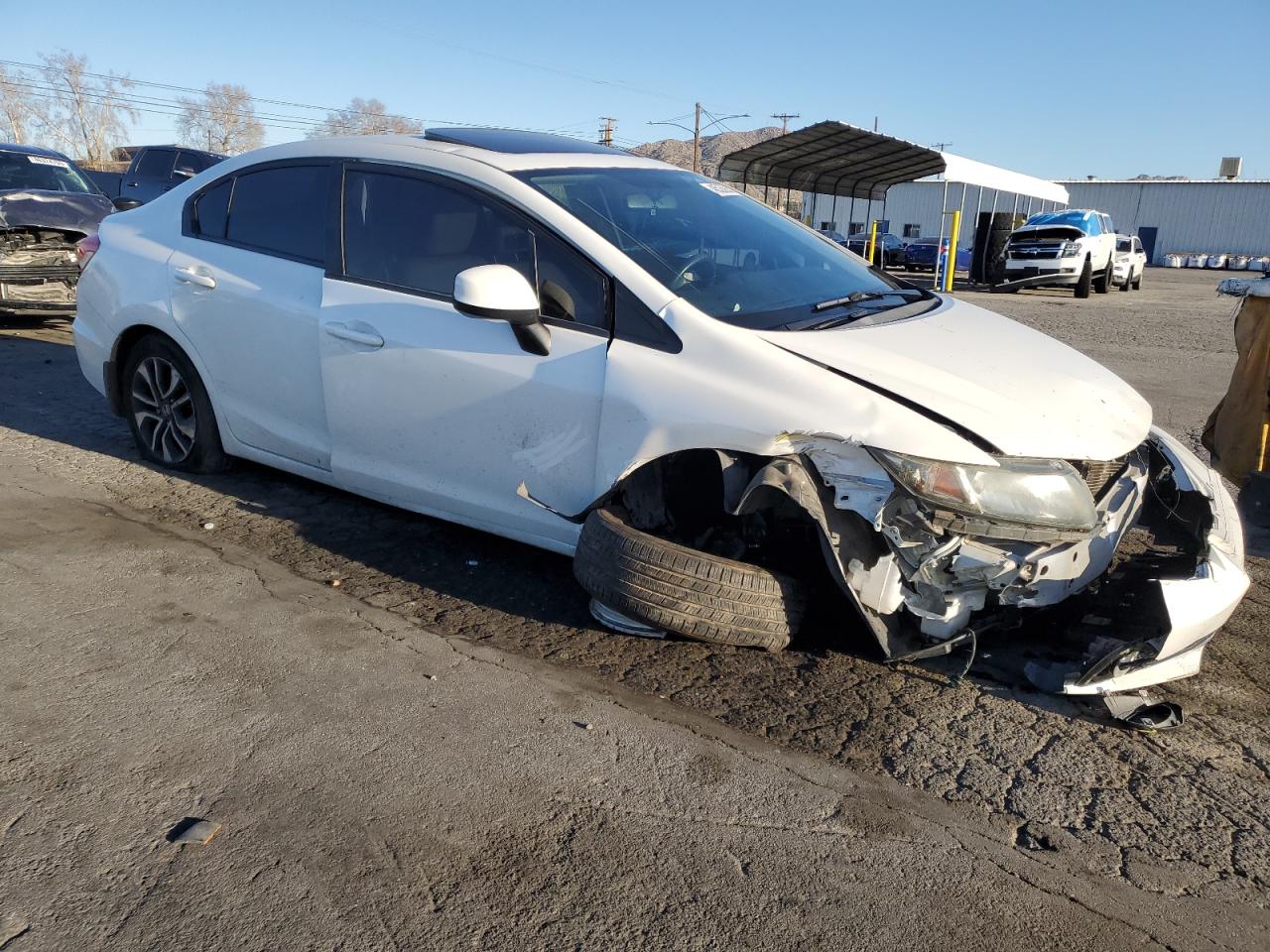 2013 Honda Civic VIN 19XFB2F97DE213823 Copart auction photo, front end / side damage thumbnail 4