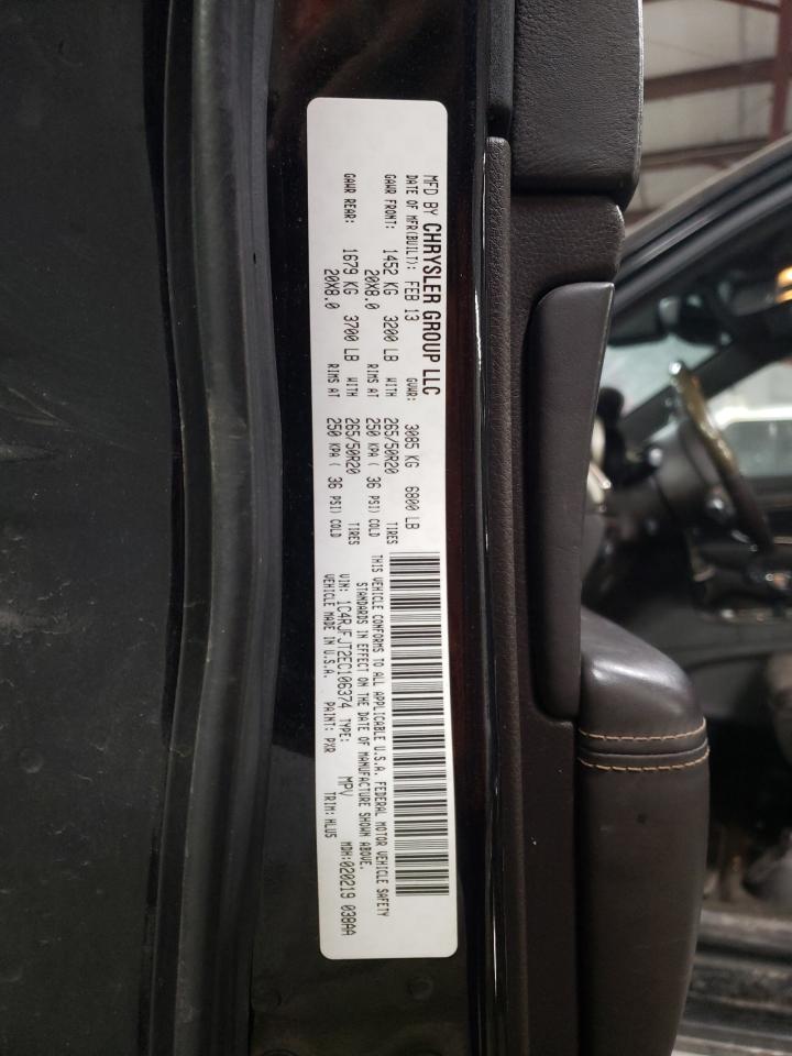 2014 Jeep Grand Cherokee VIN 1C4RJFJT2EC106374 Copart auction photo, front end damage thumbnail 12