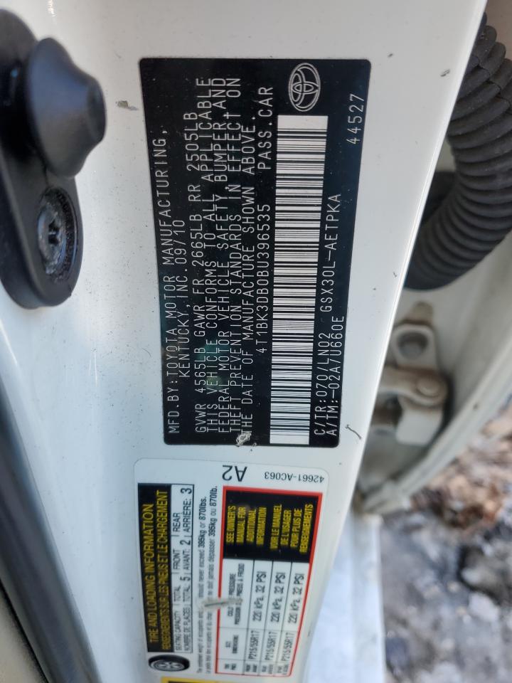 2011 Toyota Avalon VIN 4T1BK3DB0BU396535 Copart auction photo, front end / minor dent/scratches damage thumbnail 12