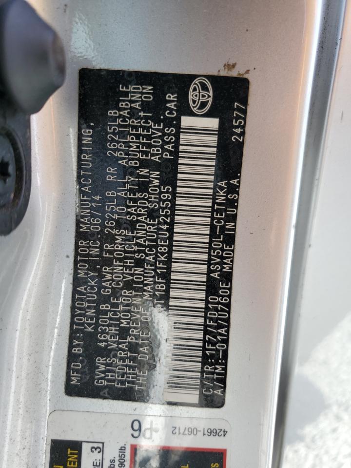 2014 Toyota Camry VIN 4T1BF1FK8EU425595 Copart auction photo, front end damage thumbnail 12