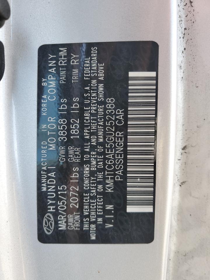 2016 Hyundai Veloster VIN KMHTC6AE5GU252388 Copart auction photo, front end / undercarriage damage thumbnail 14
