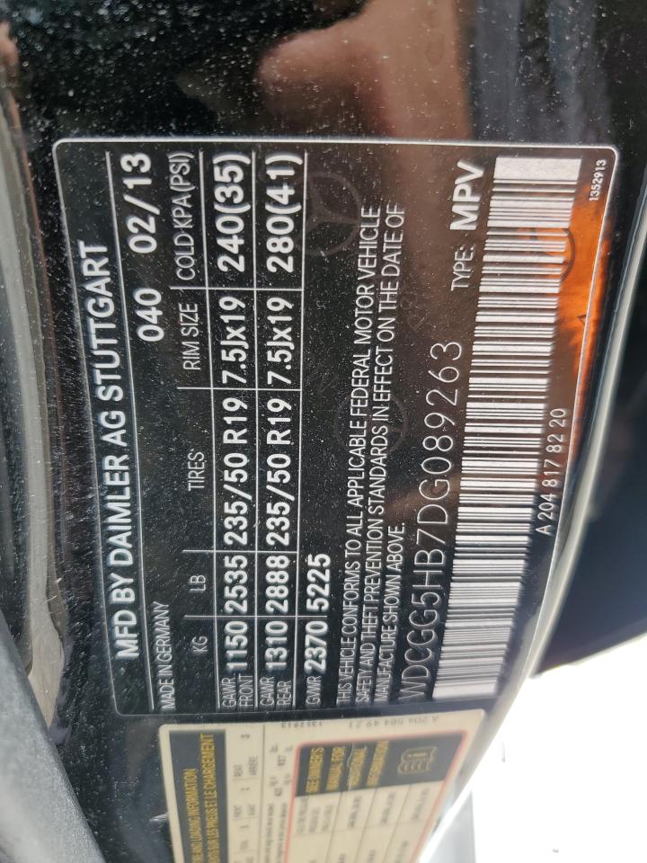 2013 Mercedes-Benz GLK-klasse VIN WDCGG5HB7DG089263 Copart auction photo, rear end damage thumbnail 13