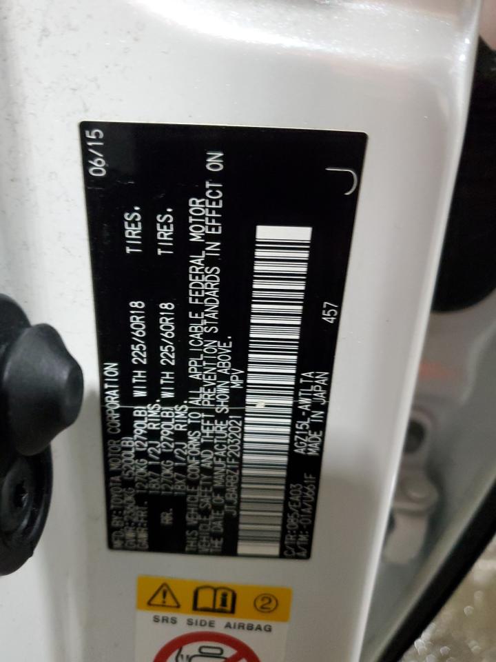 2015 Lexus NX VIN JTJBARBZ1F2032021 Copart auction photo, rear end / front end damage thumbnail 13