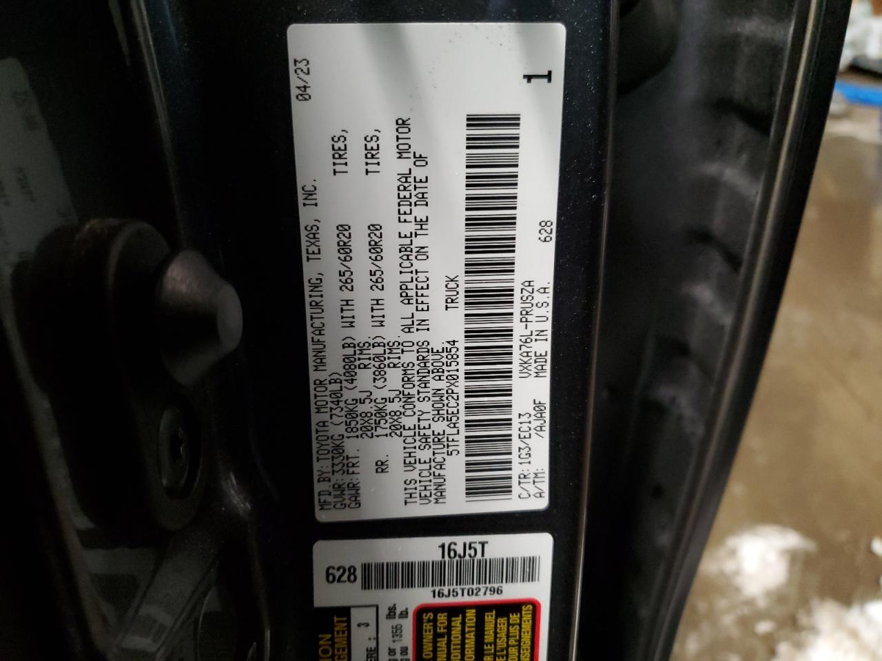 2023 Toyota Tundra VIN 5TFLA5EC2PX015854 Copart auction photo, front end damage thumbnail 12
