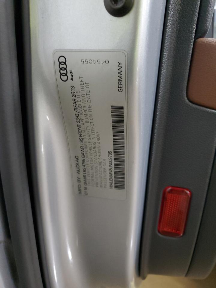 2018 Audi A4 VIN WAUENAF45JN009785 Copart auction photo, vandalism damage thumbnail 12