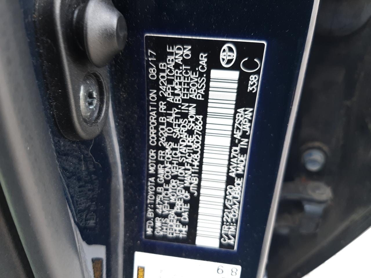 2018 Toyota Camry VIN JTNB11HK8J3027864 Copart auction photo, rear end damage thumbnail 13