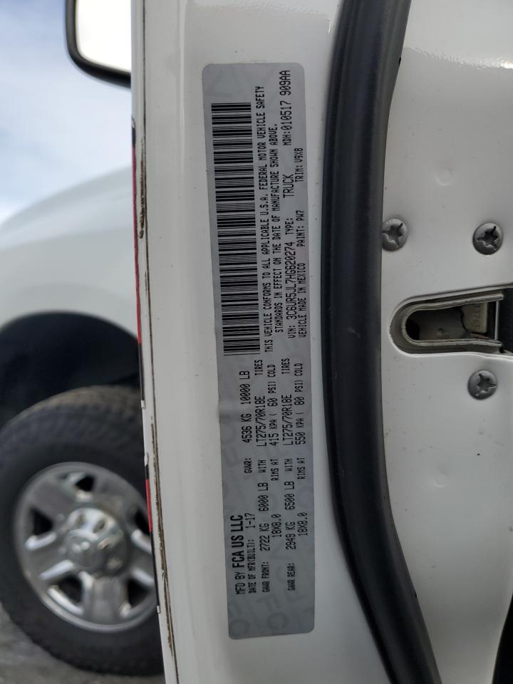 2017 RAM 2500 VIN 3C6UR5JL7HG620274 Copart auction photo, rear end damage thumbnail 12