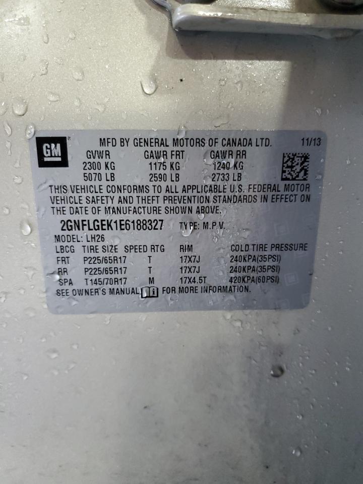 2014 Chevrolet Equinox VIN 2GNFLGEK1E6188327 Copart auction photo, front end damage thumbnail 12