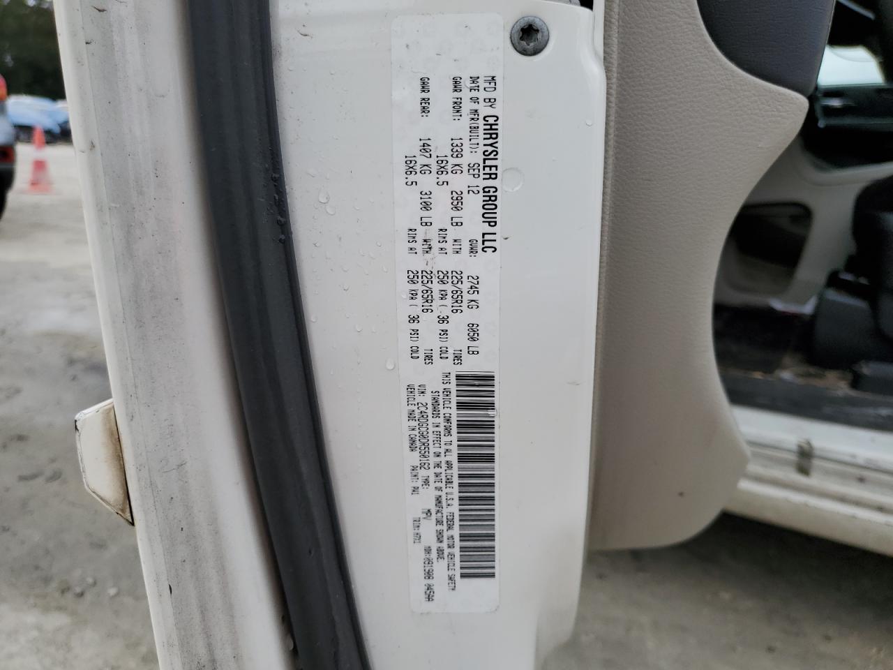 2013 Dodge Caravan VIN 2C4RDGCG0DR550162 Copart auction photo, rear end damage thumbnail 13