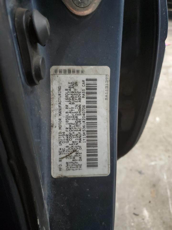 1994 GEO Prizm VIN 1Y1SK5361RZ040706 Copart auction photo, front end / rear end damage thumbnail 14