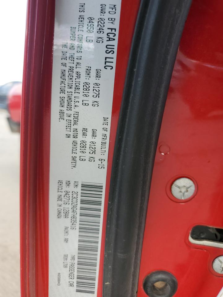 2015 Dodge Challenger VIN 2C3CDZAG4FH835416 Copart auction photo, front end / minor dent/scratches damage thumbnail 13
