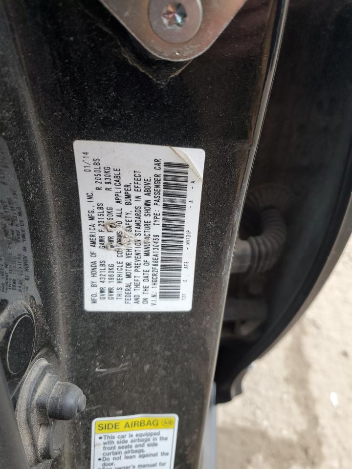 2014 Honda Accord VIN 1HGCR2F88EA130459 Copart auction photo, front end / side damage thumbnail 12