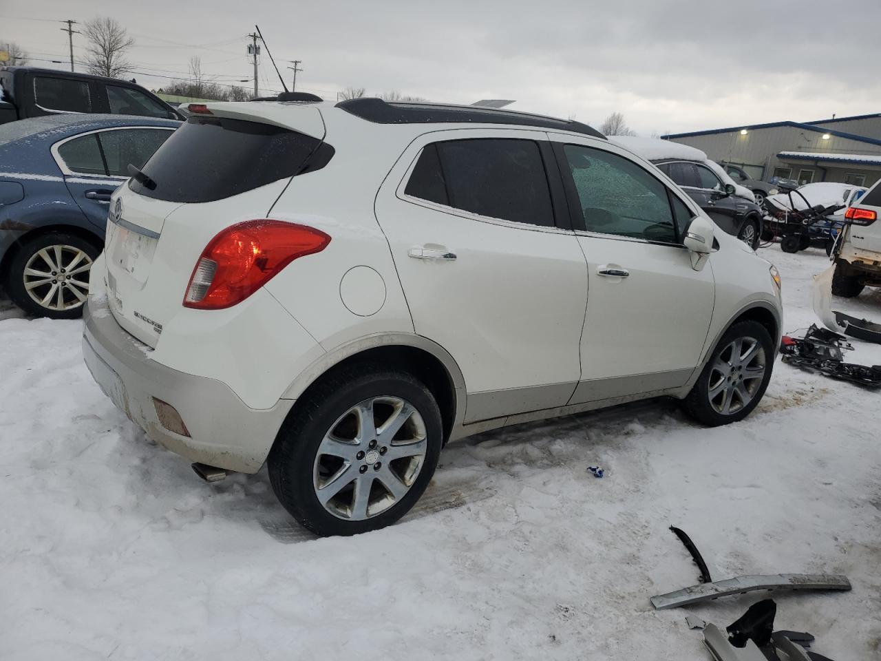 2016 Buick Encore VIN KL4CJGSB6GB563676 Copart auction photo, front end / side damage thumbnail 3
