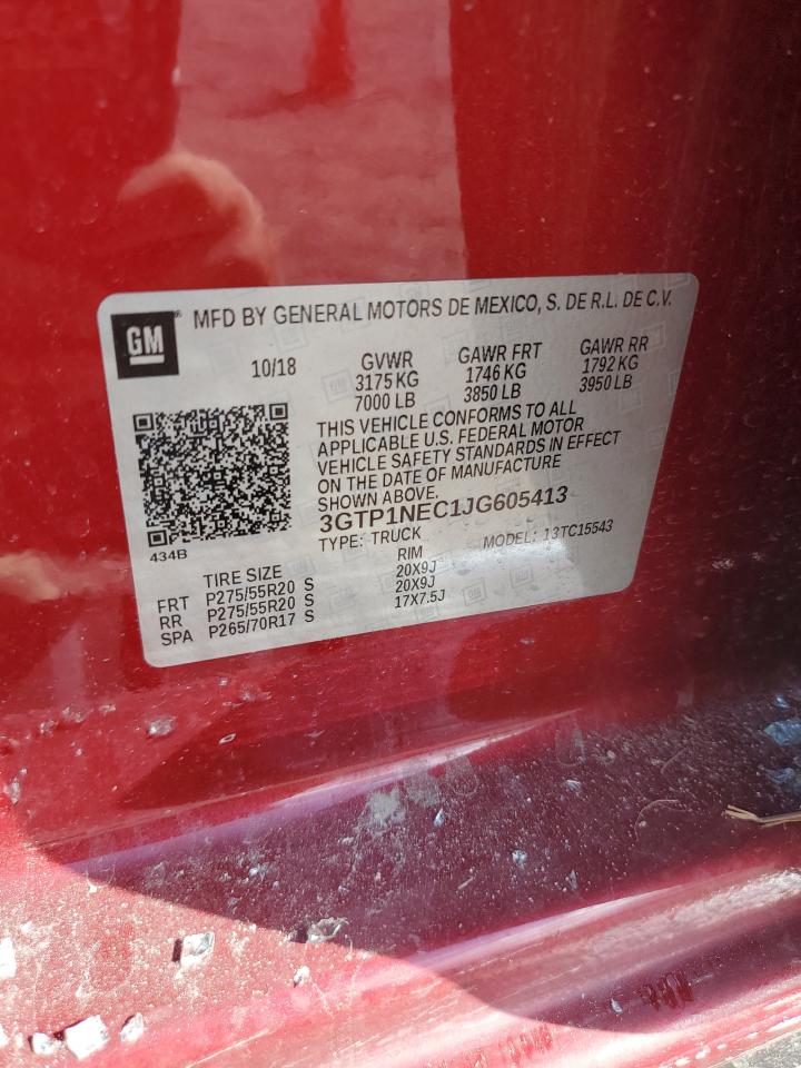 2018 GMC Sierra VIN 3GTP1NEC1JG605413 Copart auction photo, rollover / undercarriage damage thumbnail 14
