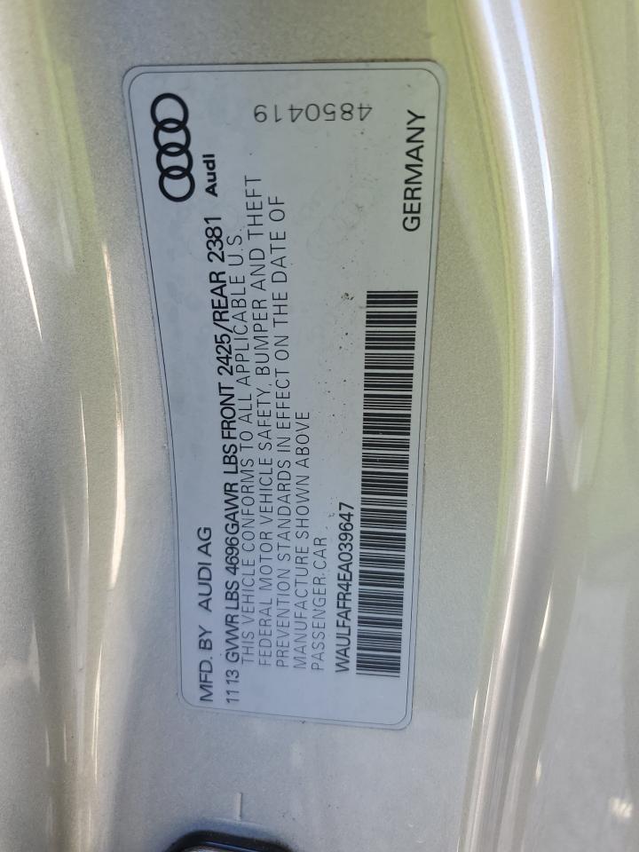 2014 Audi A5 VIN WAULFAFR4EA039647 Copart auction photo, normal wear damage thumbnail 12