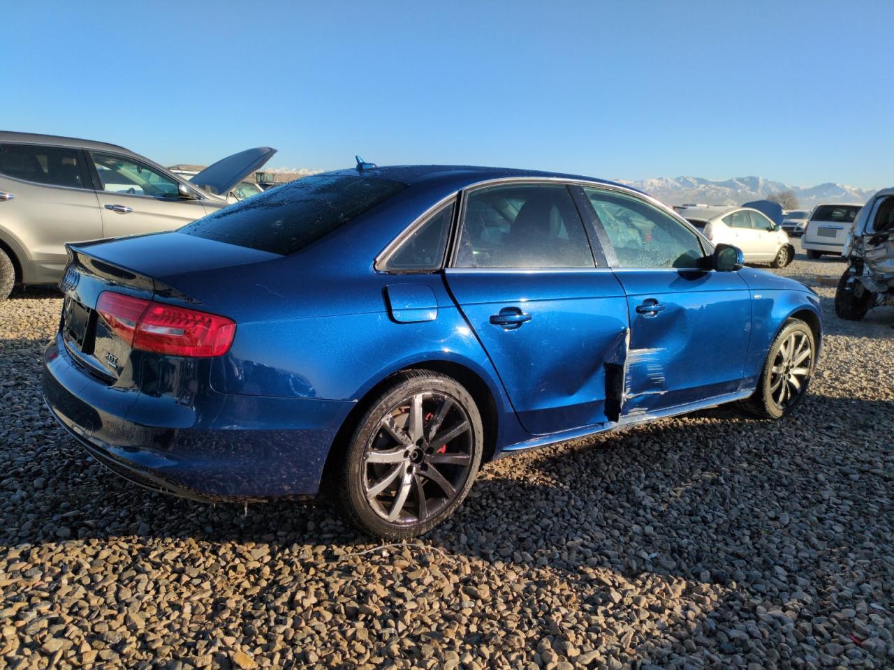 2014 Audi A4 VIN WAUBFAFL3EN033449 Copart auction photo, side damage thumbnail 3