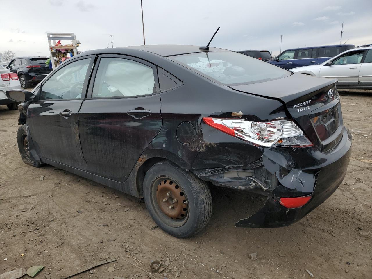 2013 Hyundai Accent VIN KMHCT4AE1DU457870 Copart auction photo, front end / rear end damage thumbnail 2