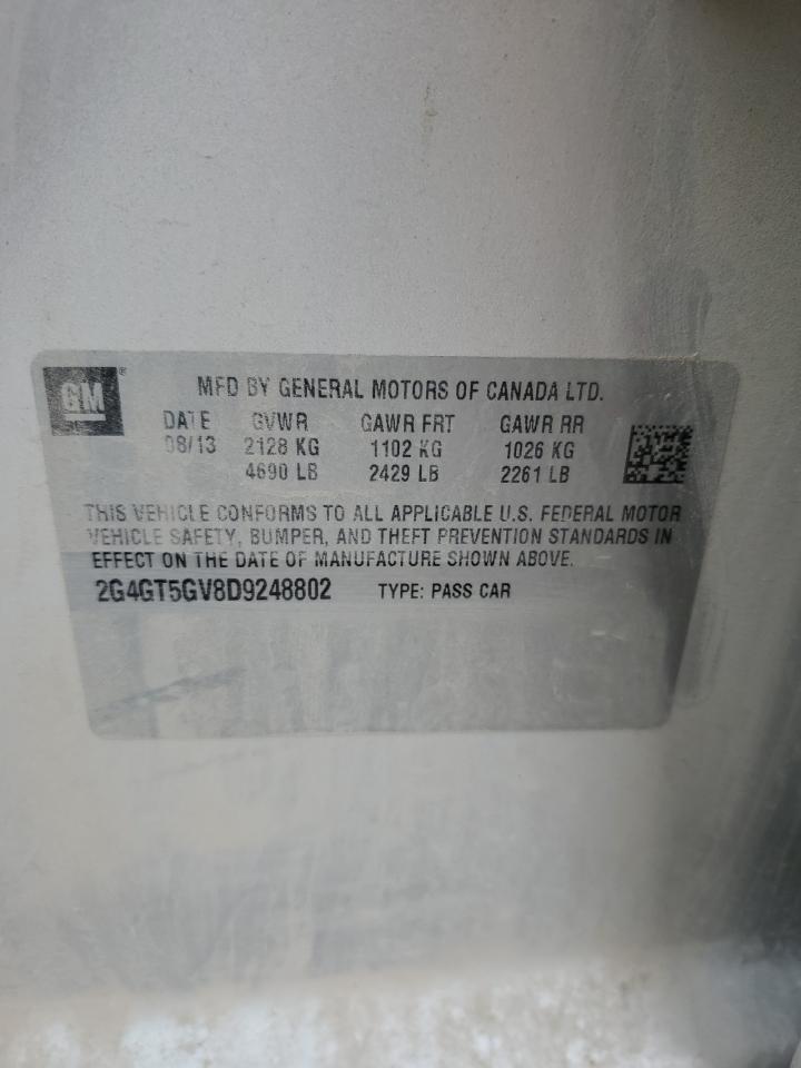 2013 Buick Regal VIN 2G4GT5GV8D9248802 Copart auction photo, undercarriage / front end damage thumbnail 14