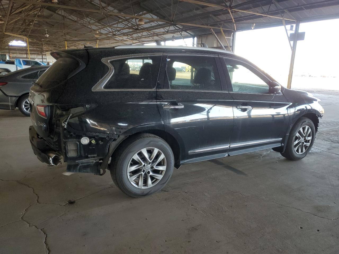 2014 Infiniti QX60 VIN 5N1AL0MN7EC551044 Copart auction photo, front end / rear end damage thumbnail 3