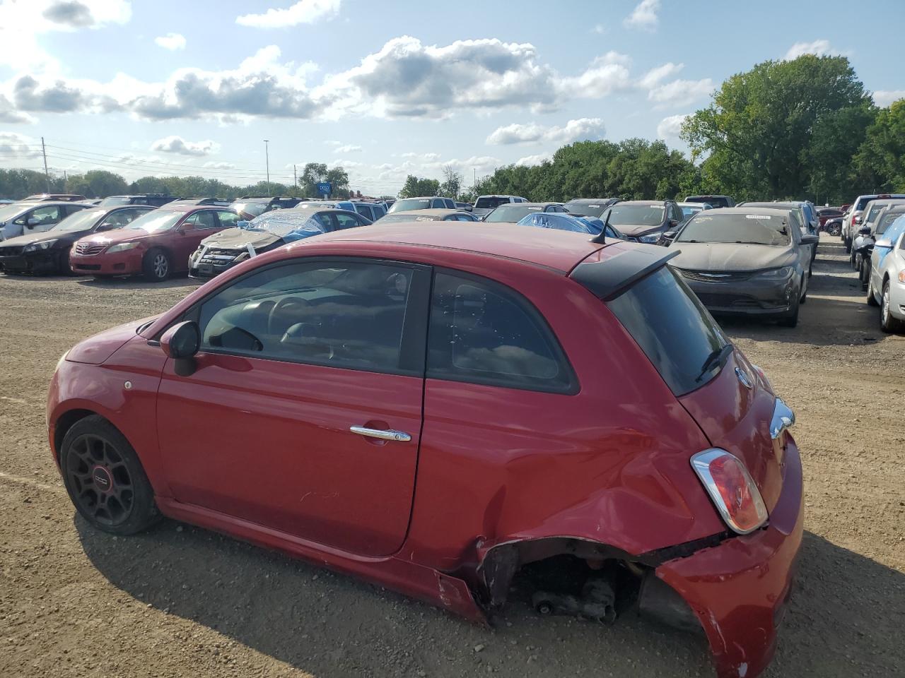 2012 Fiat 500 VIN 3C3CFFBR0CT109970 Copart auction photo, rear end / side damage thumbnail 2