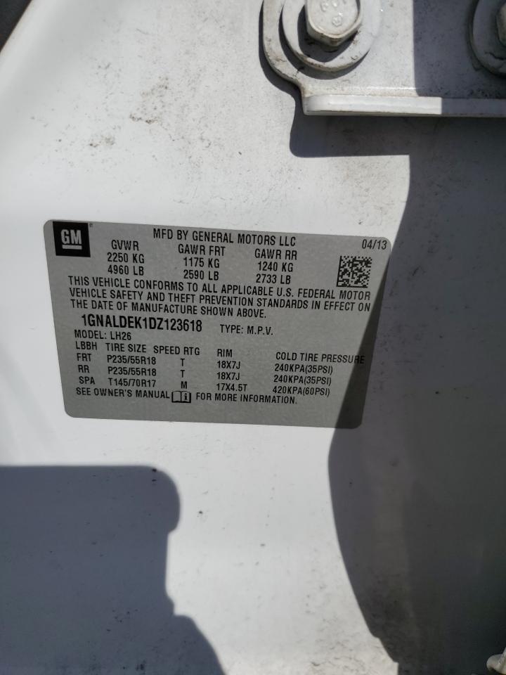 2013 Chevrolet Equinox VIN 1GNALDEK1DZ123618 Copart auction photo, front end damage thumbnail 13