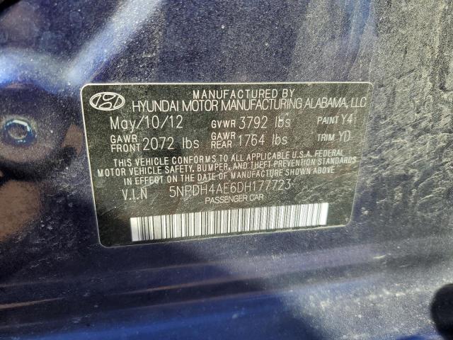 2013 Hyundai Elantra VIN 5NPDH4AE6DH177723 Copart auction photo, vandalism / side damage thumbnail 12