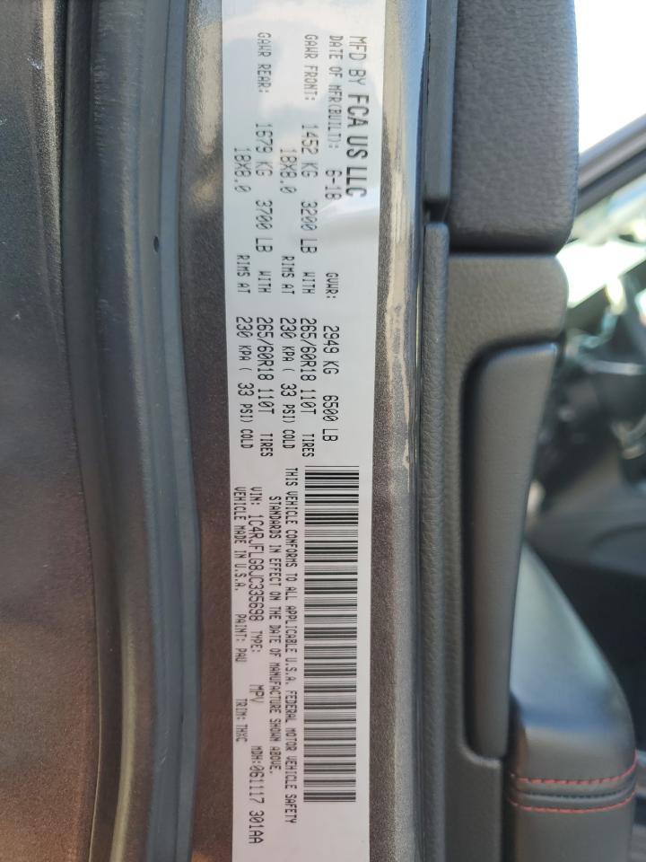 2018 Jeep Grand Cherokee VIN 1C4RJFLG8JC335698 Copart auction photo, front end / side damage thumbnail 14