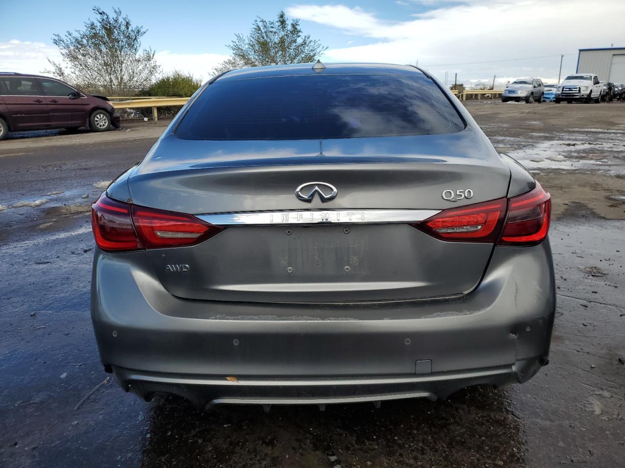 2018 Infiniti Q50 VIN JN1EV7AR6JM444235 Copart auction photo, front end / side damage thumbnail 6