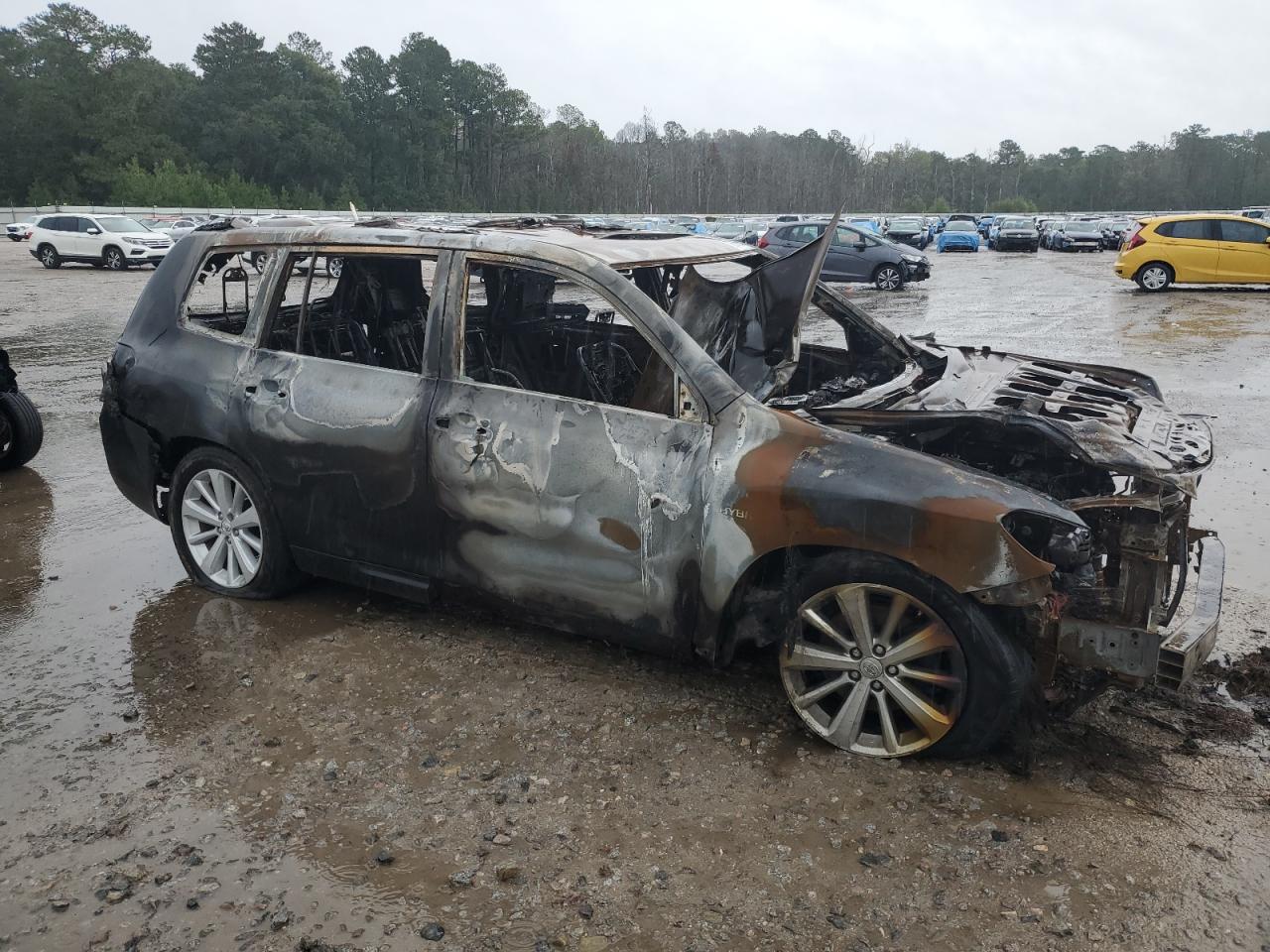 2009 Toyota Highlander VIN JTEEW44A292027549 Copart auction photo, burn damage thumbnail 4