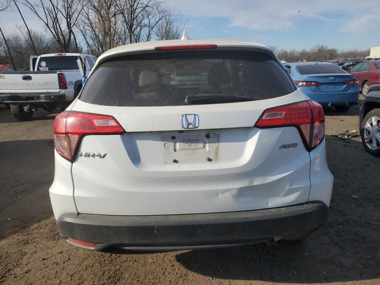2016 Honda HR-V VIN 3CZRU6H58GM724616 Copart auction photo, stripped / rear end damage thumbnail 6