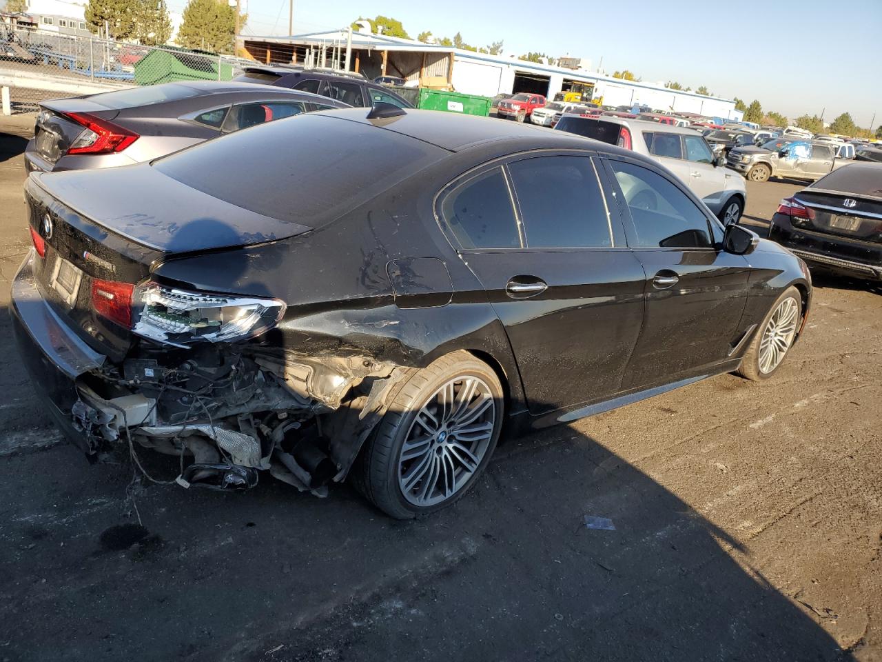 2018 BMW M5 VIN WBAJB9C57JB286510 Copart auction photo, rear end damage thumbnail 3