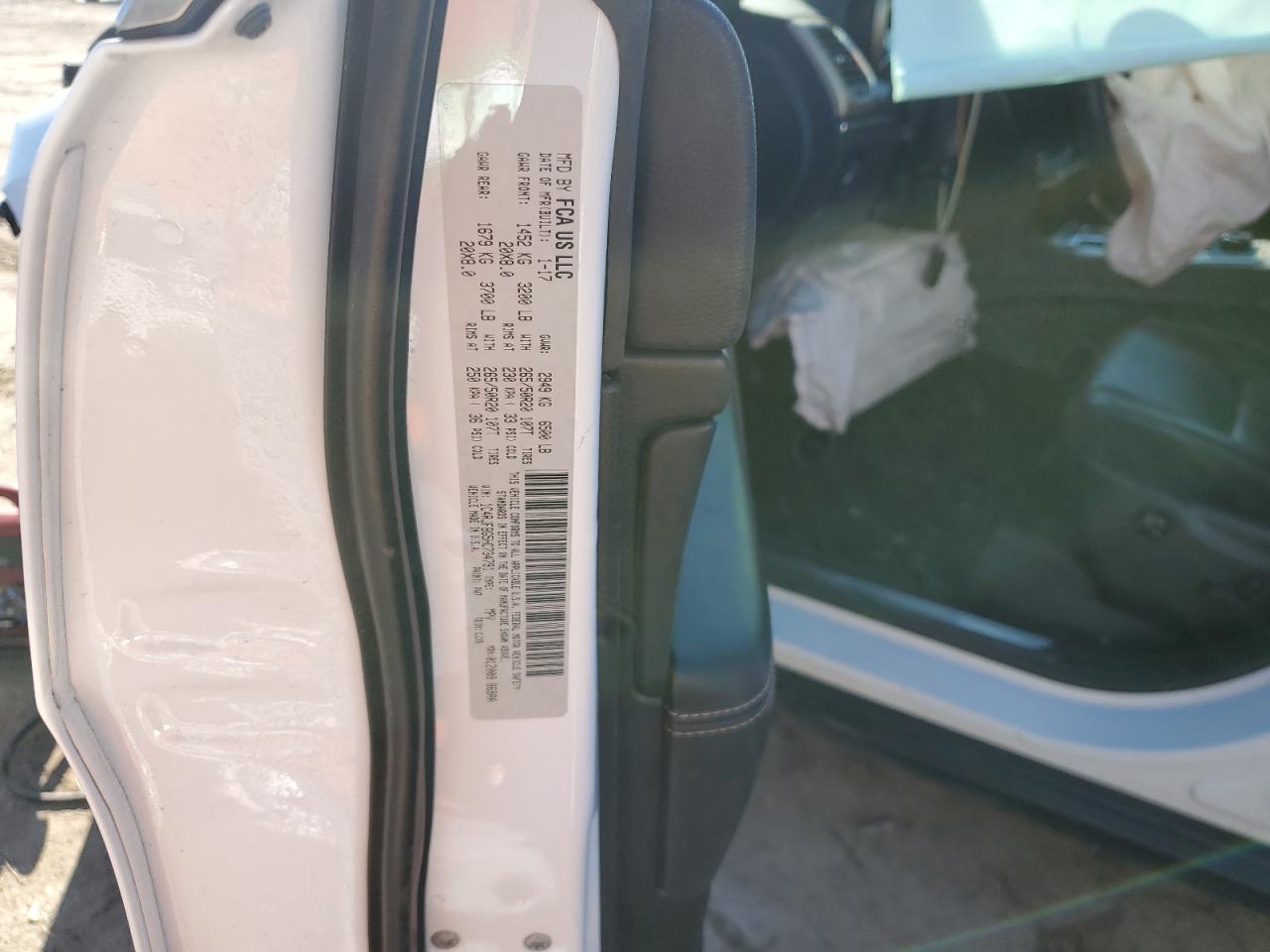 2017 Jeep Grand Cherokee VIN 1C4RJFBG5HC734791 Copart auction photo, front end damage thumbnail 13