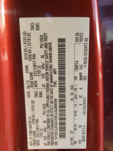 2014 Ford Escape VIN 1FMCU0GXXEUA26699 Copart auction photo, minor dent/scratches damage thumbnail 13
