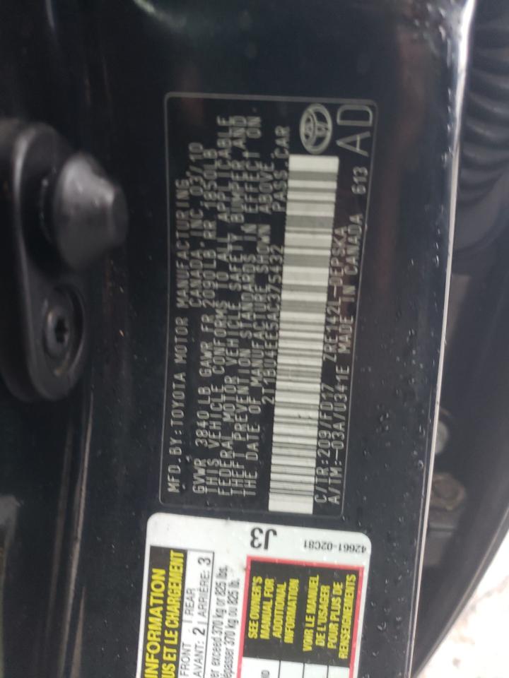 2010 Toyota Corolla VIN 2T1BU4EE5AC375432 Copart auction photo, all over damage thumbnail 12