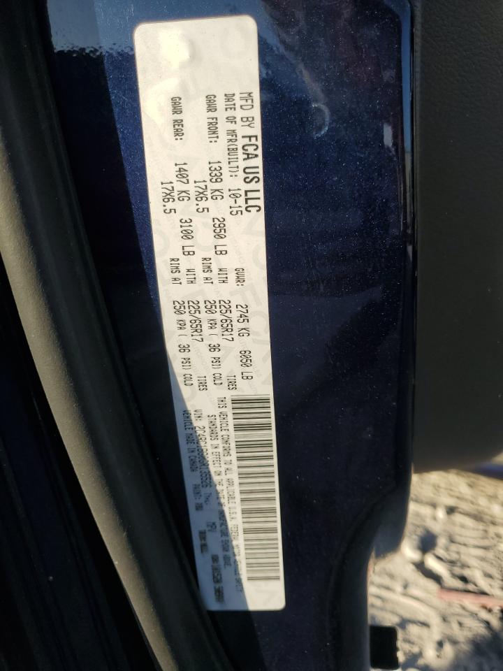 2016 Chrysler Town & Country VIN 2C4RC1BG0GR135526 Copart auction photo, minor dent/scratches damage thumbnail 15