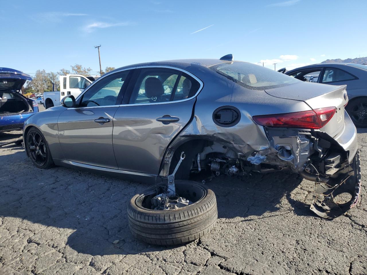 2020 Alfa Romeo Giulia VIN ZARFAMAN2L7631357 Copart auction photo, rear end / side damage thumbnail 2